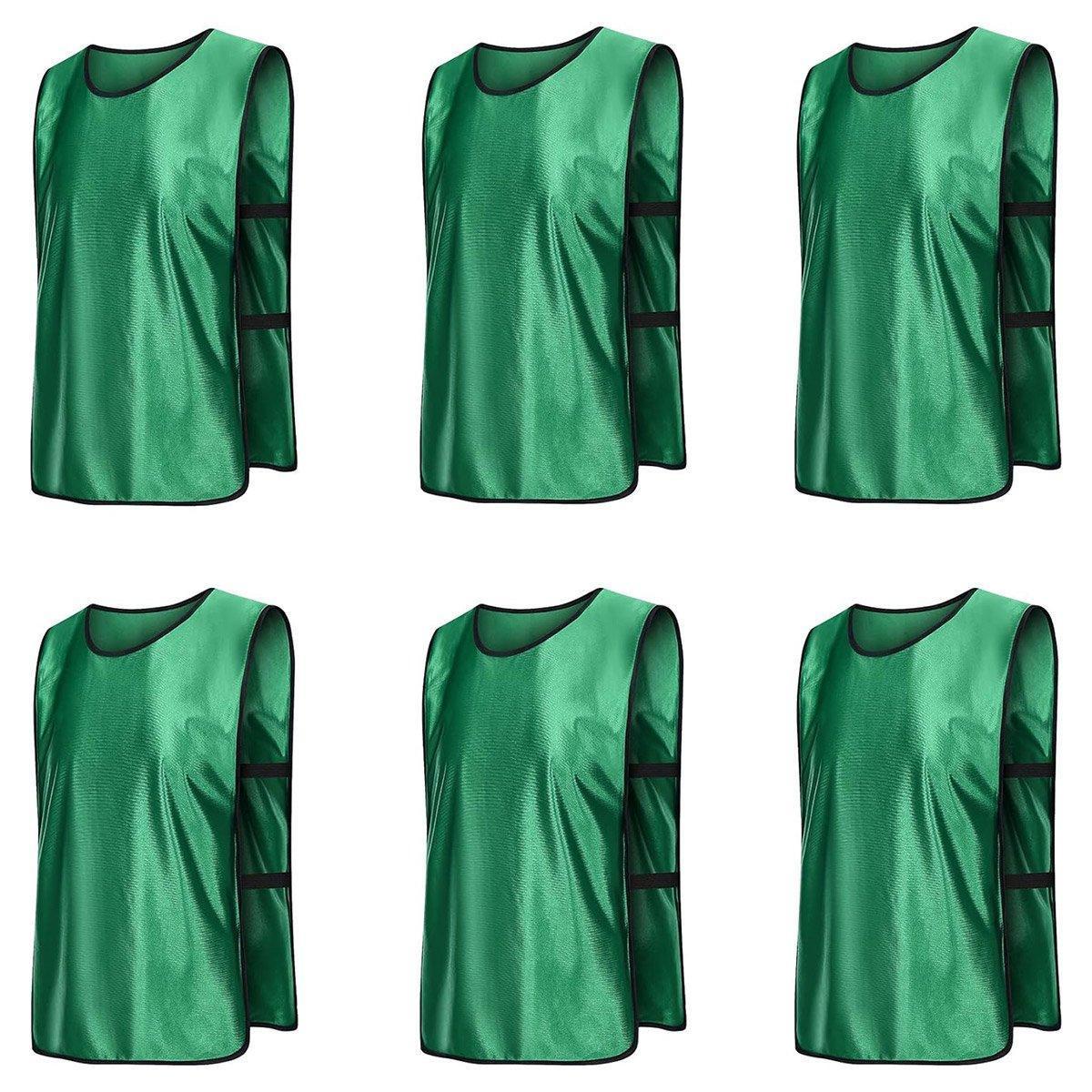 6X Sports Training Bibs Soccer Vests Group Team Bibs Basketball Cricket Football - Lake Blue-S.