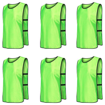 6X Sports Training Bibs Soccer Vests Group Team Bibs Basketball Cricket Football - Lake Blue-S.