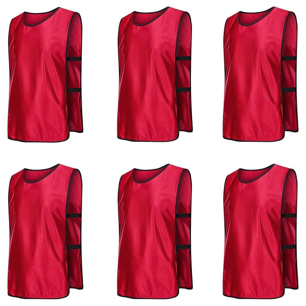 6X Sports Training Bibs Soccer Vests Group Team Bibs Basketball Cricket Football - Lake Blue-S.