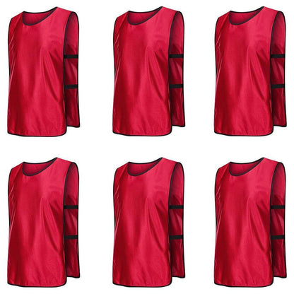 6X Sports Training Bibs Soccer Vests Group Team Bibs Basketball Cricket Football - Lake Blue-S.