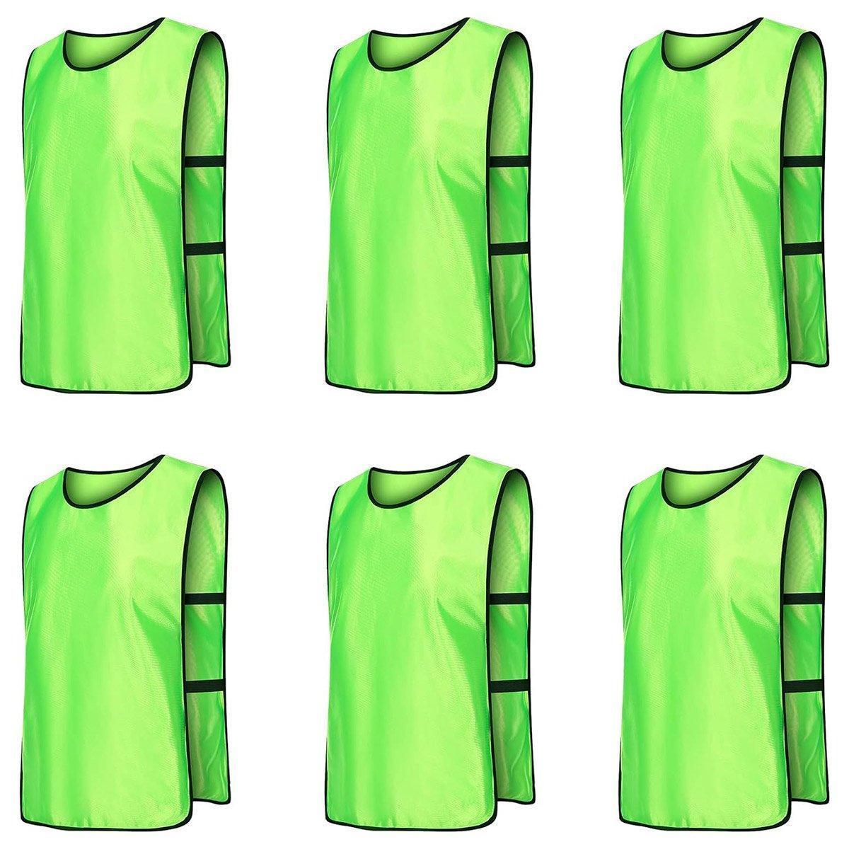 6X Sports Training Bibs Soccer Vests Group Team Bibs Basketball Cricket Football - Lake Blue-S.