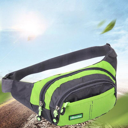Fanny Pack Zip Pouch Hiking Climbing Sport Bum Waist Bag - Light Blue