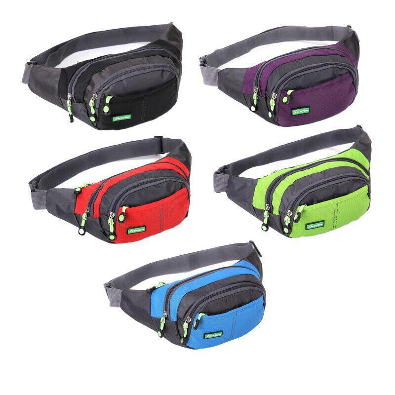 Fanny Pack Zip Pouch Hiking Climbing Sport Bum Waist Bag - Light Blue