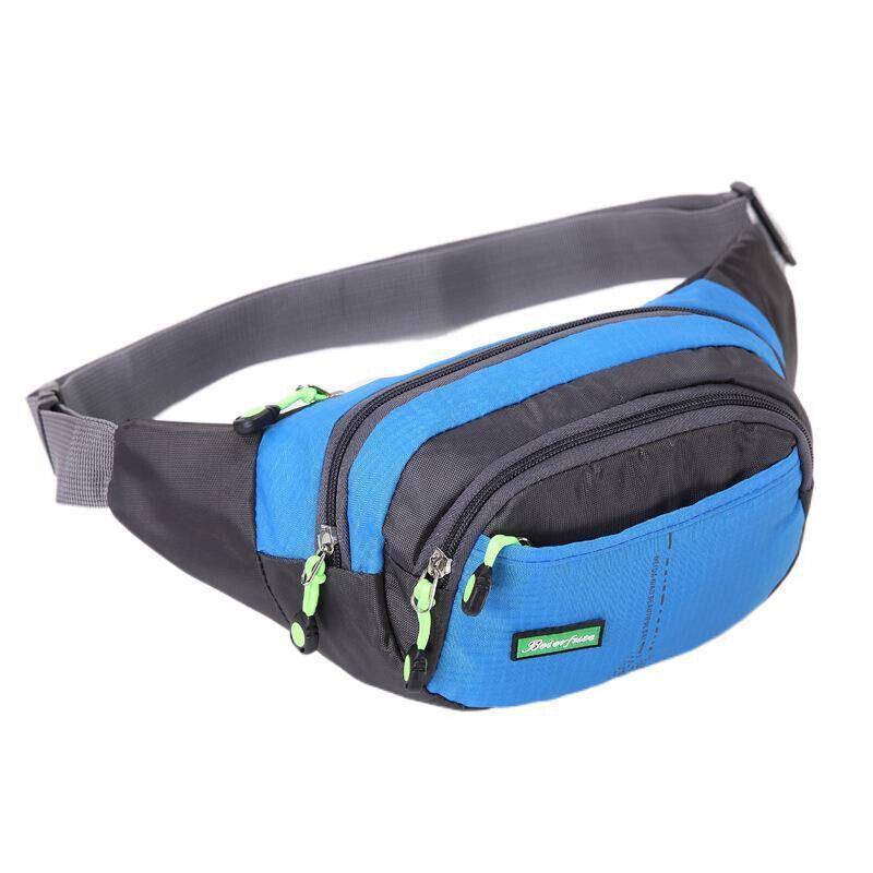 Fanny Pack Zip Pouch Hiking Climbing Sport Bum Waist Bag - Light Blue