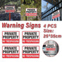 4PCS Reflective Surveillance Warning Signs Metal Security Camera Notice Durable.