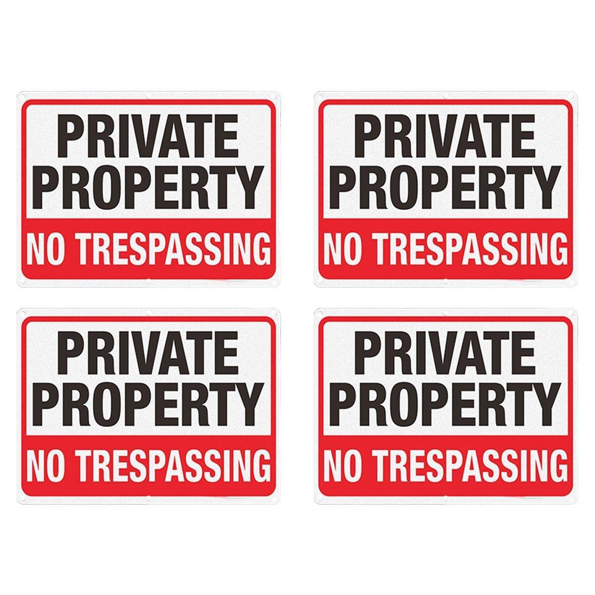 4PCS Reflective Surveillance Warning Signs Metal Security Camera Notice Durable.