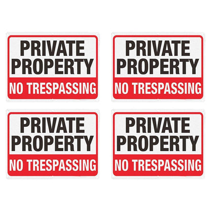 4PCS Reflective Surveillance Warning Signs Metal Security Camera Notice Durable.