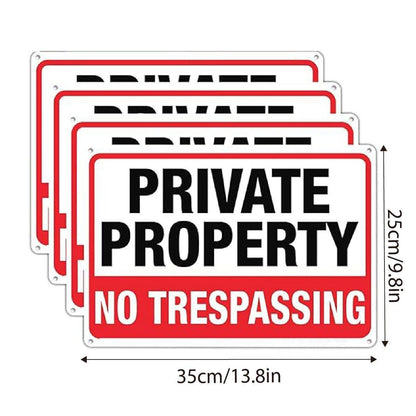4PCS Reflective Surveillance Warning Signs Metal Security Camera Notice Durable.