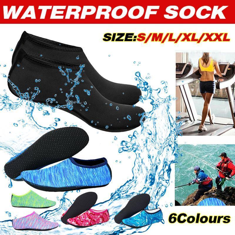 Unisex Water Shoes Slip On Aqua Socks Swim Surf Diving Yoga Exercise Reef Shoes - Blue-S