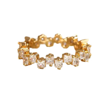 Square Design 1.2ct Simulated Diamond Women Engagement Ring Rose Gold Plated - Water Blue-Size 6