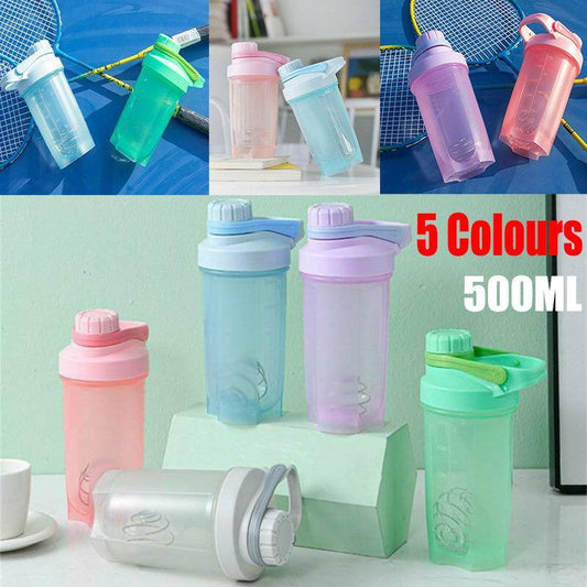 500ml Protein Powder Shake Ball Bottle Sport Mixer Shaker Mixing Drinking Cup - Purple.