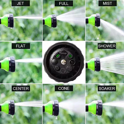 Washing Nozzle Plant Pet Hose 8-Mode Garden Car Water Foam Sprayer Soap Dispenser - Yellow.