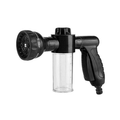 Washing Nozzle Plant Pet Hose 8-Mode Garden Car Water Foam Sprayer Soap Dispenser - Yellow.