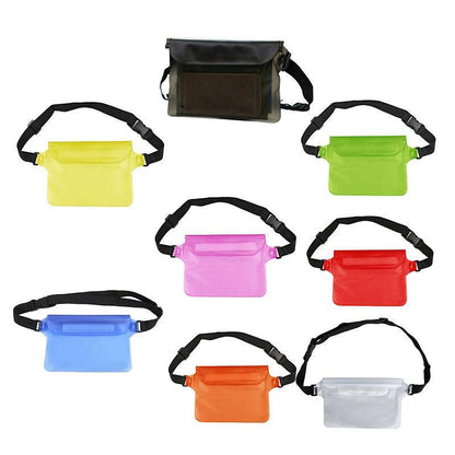 Waterproof Underwater Waist Belt Bum Bag Beach Swimming Boating Dry Phone Pouch - Blue