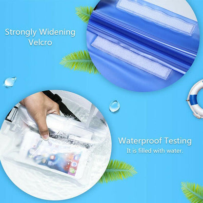 Waterproof Underwater Waist Belt Bum Bag Beach Swimming Boating Dry Phone Pouch - Blue