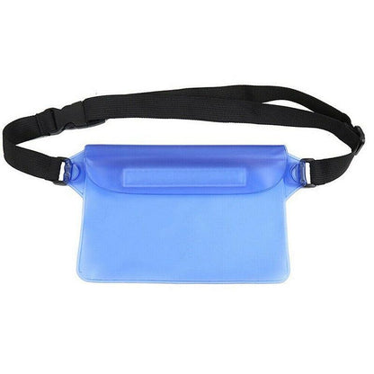 Waterproof Underwater Waist Belt Bum Bag Beach Swimming Boating Dry Phone Pouch - Blue