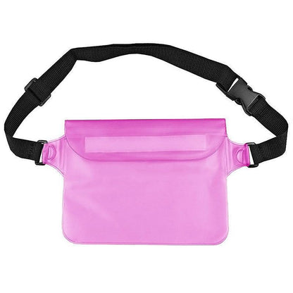 Waterproof Underwater Waist Belt Bum Bag Beach Swimming Boating Dry Phone Pouch - Blue
