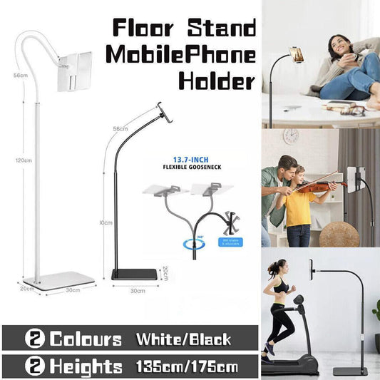 Adjustable Floor/Desk Stand Bed Lazy Mount Holder Arm Bracket For Phone Tablet - 6.5-9cm White(Desk Stand).
