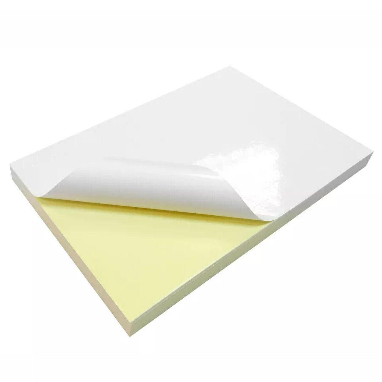 A4 Self Adhesive Sticker Paper Sheet Label Laser Inkjet Print Mailing Address - White Glossy*20 PCS.