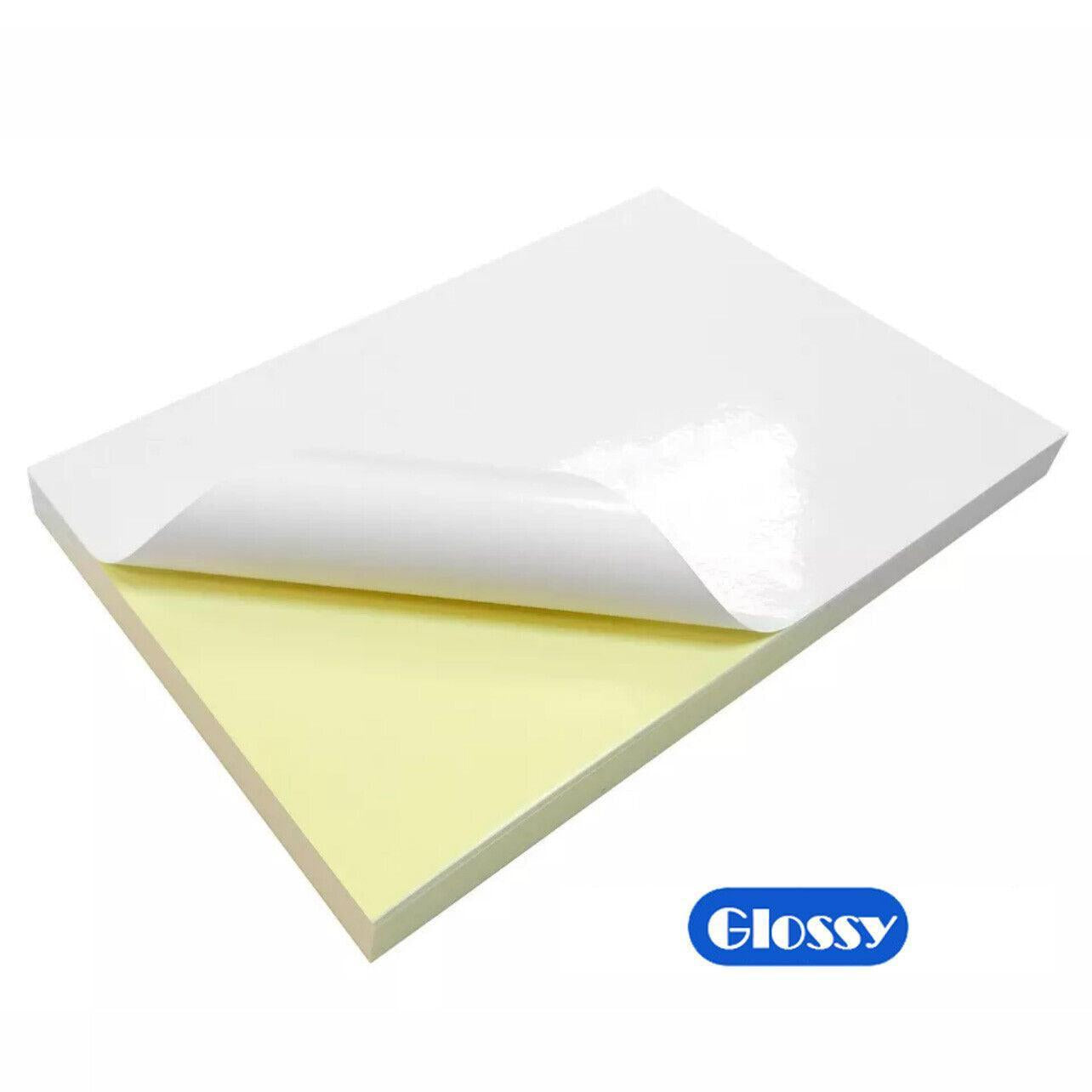 A4 Self Adhesive Sticker Paper Sheet Label Laser Inkjet Print Mailing Address - White Glossy*20 PCS.