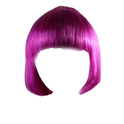 Short Bob Wig with Bangs for Women Synthetic Cosplay Party Hair in 14 Colours - Red