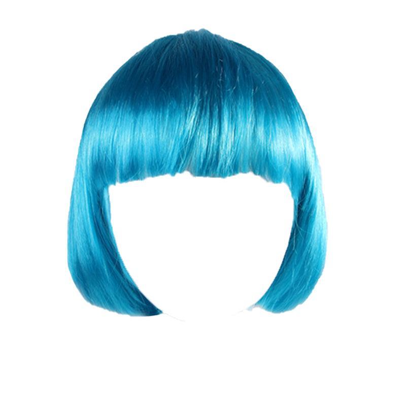Short Bob Wig with Bangs for Women Synthetic Cosplay Party Hair in 14 Colours - Red