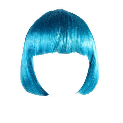Short Bob Wig with Bangs for Women Synthetic Cosplay Party Hair in 14 Colours - Red