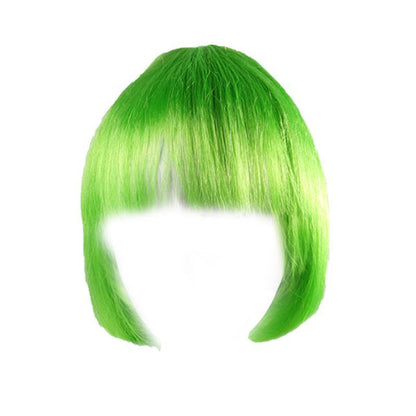 Short Bob Wig with Bangs for Women Synthetic Cosplay Party Hair in 14 Colours - Yellow