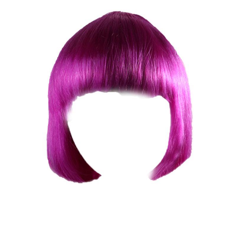 Short Bob Wig with Bangs for Women Synthetic Cosplay Party Hair in 14 Colours - Yellow