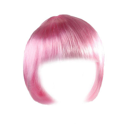 Short Bob Wig with Bangs for Women Synthetic Cosplay Party Hair in 14 Colours - Yellow