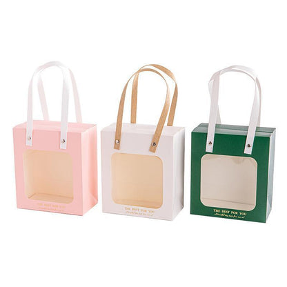20pcs Translucent Gift Bags Packaging Tote Birthday Party Favors Candy Bags - Green-M Size