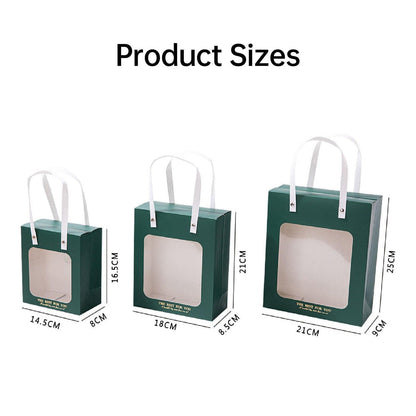 20pcs Translucent Gift Bags Packaging Tote Birthday Party Favors Candy Bags - Green-S Size