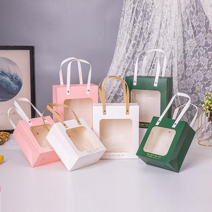 20pcs Translucent Gift Bags Packaging Tote Birthday Party Favors Candy Bags - Green-S Size