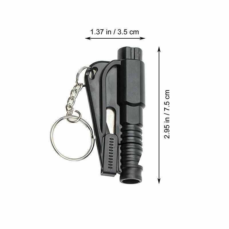 3 In 1 Car Window Glass Breaker Emergency Escape Tool with Cutter - Black.