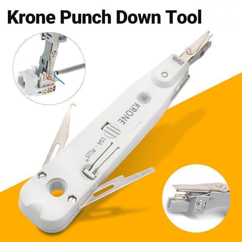 Network Cable Punch Down Tool with Hook and Blade for RJ45 RJ11 Cat5e Cat6.