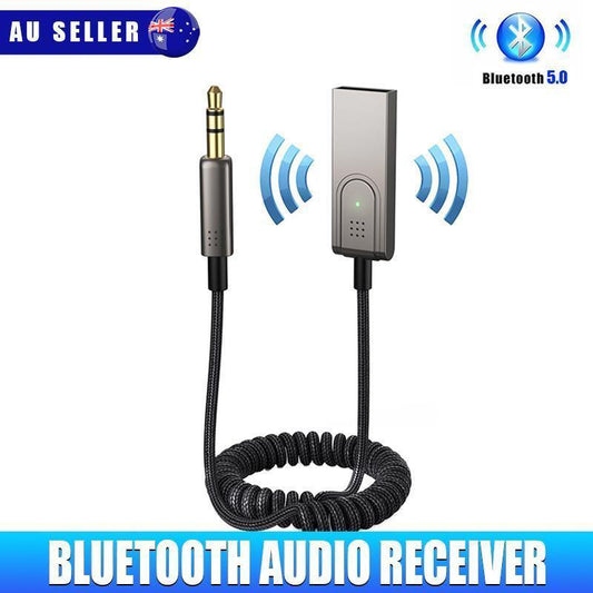 Wireless Bluetooth 5.0 Receiver Dongle Car Aux 3.5Mm Adapter Cable.