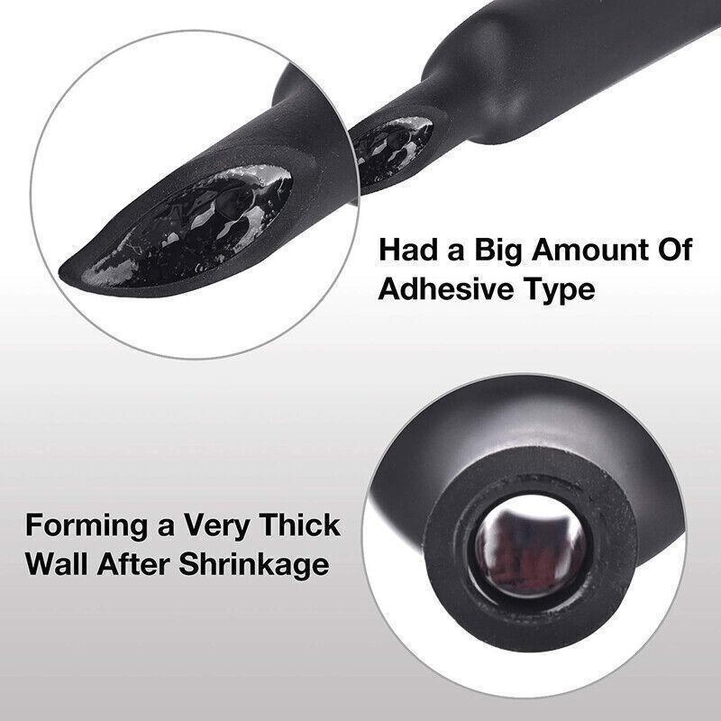 Grade Marine Heat Shrink Tubing 3:1 Wire Sleeve Glue Inside Fast Wrap Insulation Black - 25.4mm*1M.
