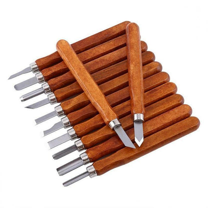 12Pcs Wood Carving Tool Chisels Set Woodcut Knife Arts Crafts Woodworking Chisel.