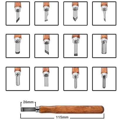 12Pcs Wood Carving Tool Chisels Set Woodcut Knife Arts Crafts Woodworking Chisel.
