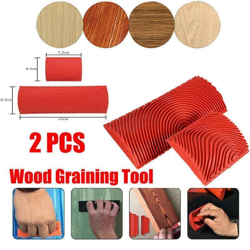 2PCS Wood Graining Tool Wood Grain Wall Art Paint For Wall Painting Decor DIY.