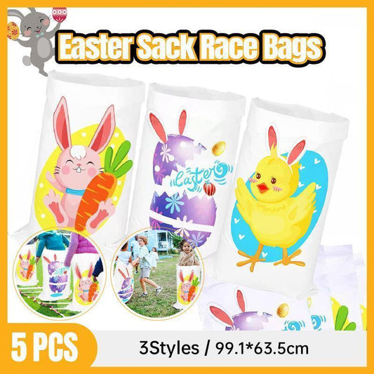 Jumping Sack Race Bags 5pcs Set for Outdoor Garden Party Family Group Activity Game - Eggshell.