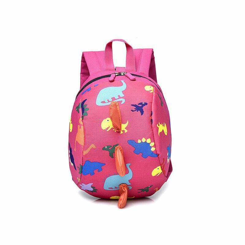 Kids Safety Harness Backpack Toddler Leash Dinosaur Bag Child Anti Lost - pink.
