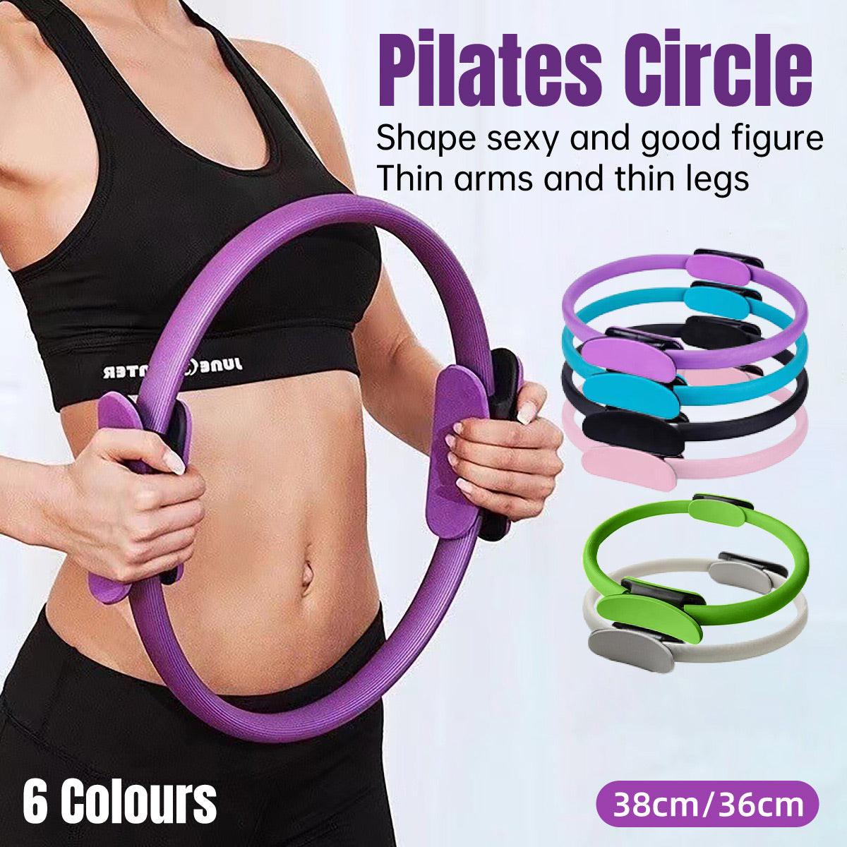 6 Colours Pilates Yoga Ring Magic Circle Fitness Equipment for Toning Slim Legs - Pink.