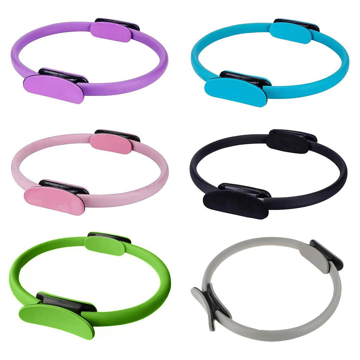 6 Colours Pilates Yoga Ring Magic Circle Fitness Equipment for Toning Slim Legs - Pink.