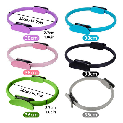 6 Colours Pilates Yoga Ring Magic Circle Fitness Equipment for Toning Slim Legs - Pink.