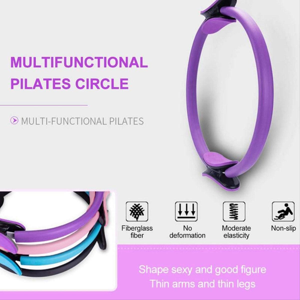6 Colours Pilates Yoga Ring Magic Circle Fitness Equipment for Toning Slim Legs - Pink.
