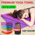 Non Slip Yoga Towel Mat Microfiber Fitness Gym Exercise Blanket with Carry Bag - Orange.