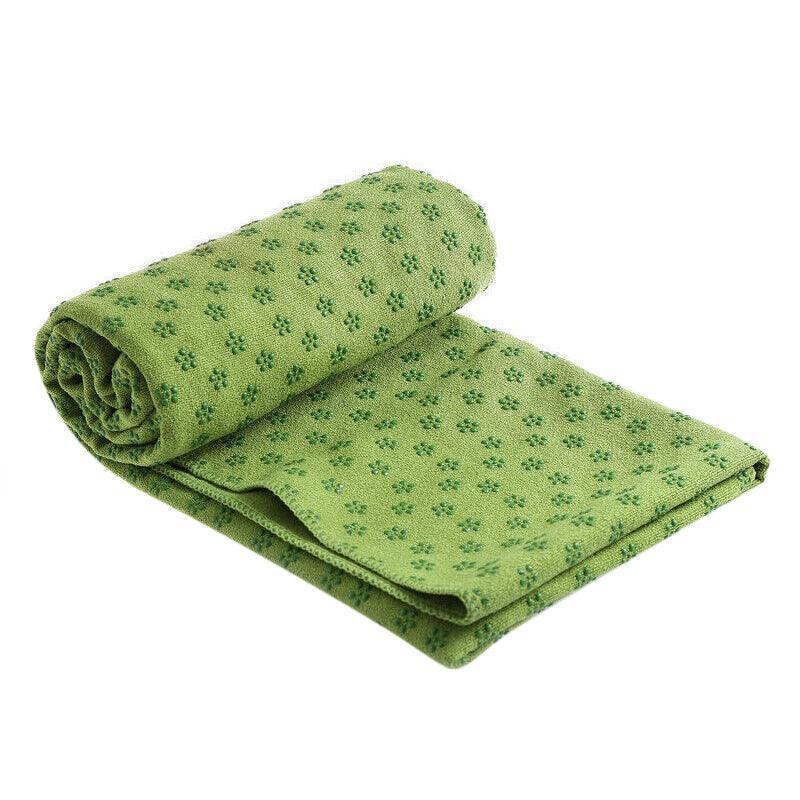 Non Slip Yoga Towel Mat Microfiber Fitness Gym Exercise Blanket with Carry Bag - Orange.