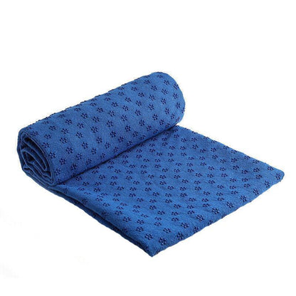 Non Slip Yoga Towel Mat Microfiber Fitness Gym Exercise Blanket with Carry Bag - Orange.