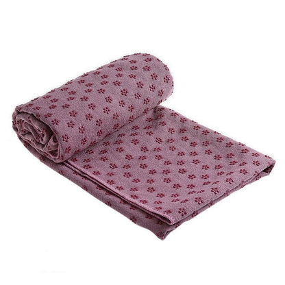 Non Slip Yoga Towel Mat Microfiber Fitness Gym Exercise Blanket with Carry Bag - Orange.